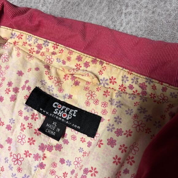 Y2k Corduroy Coffee Shop Pink Corduroy Jacket - Picture 2 of 6